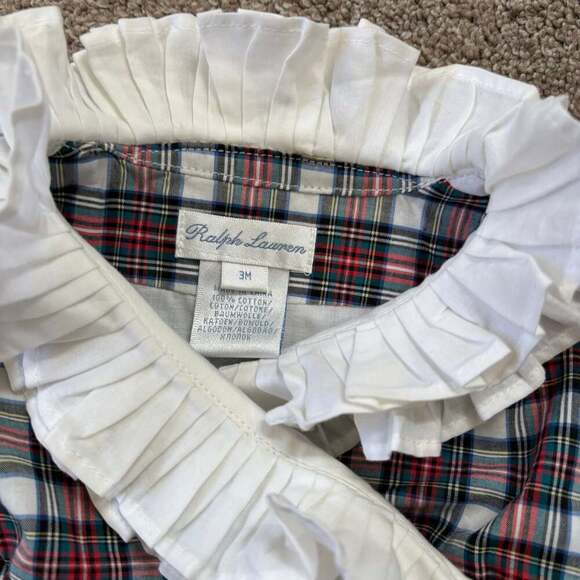 Ralph Lauren Red, Green, and White Plaid Smocked Dress with Peter Pan Collar - Picture 4 of 4